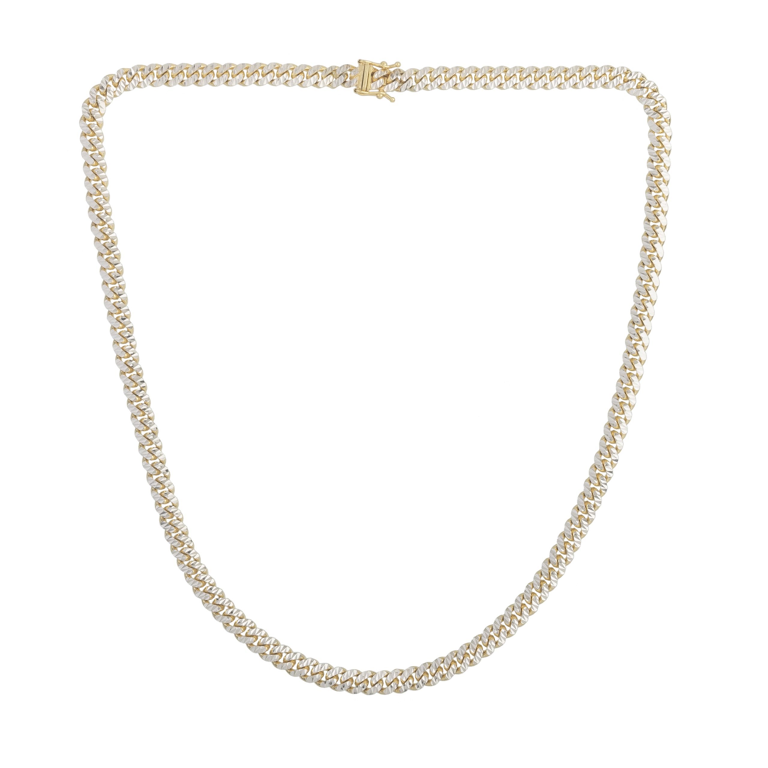 14K 6mm Pave Classic Miami Cuban Chain