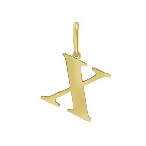 14K Gold Initial X Charm