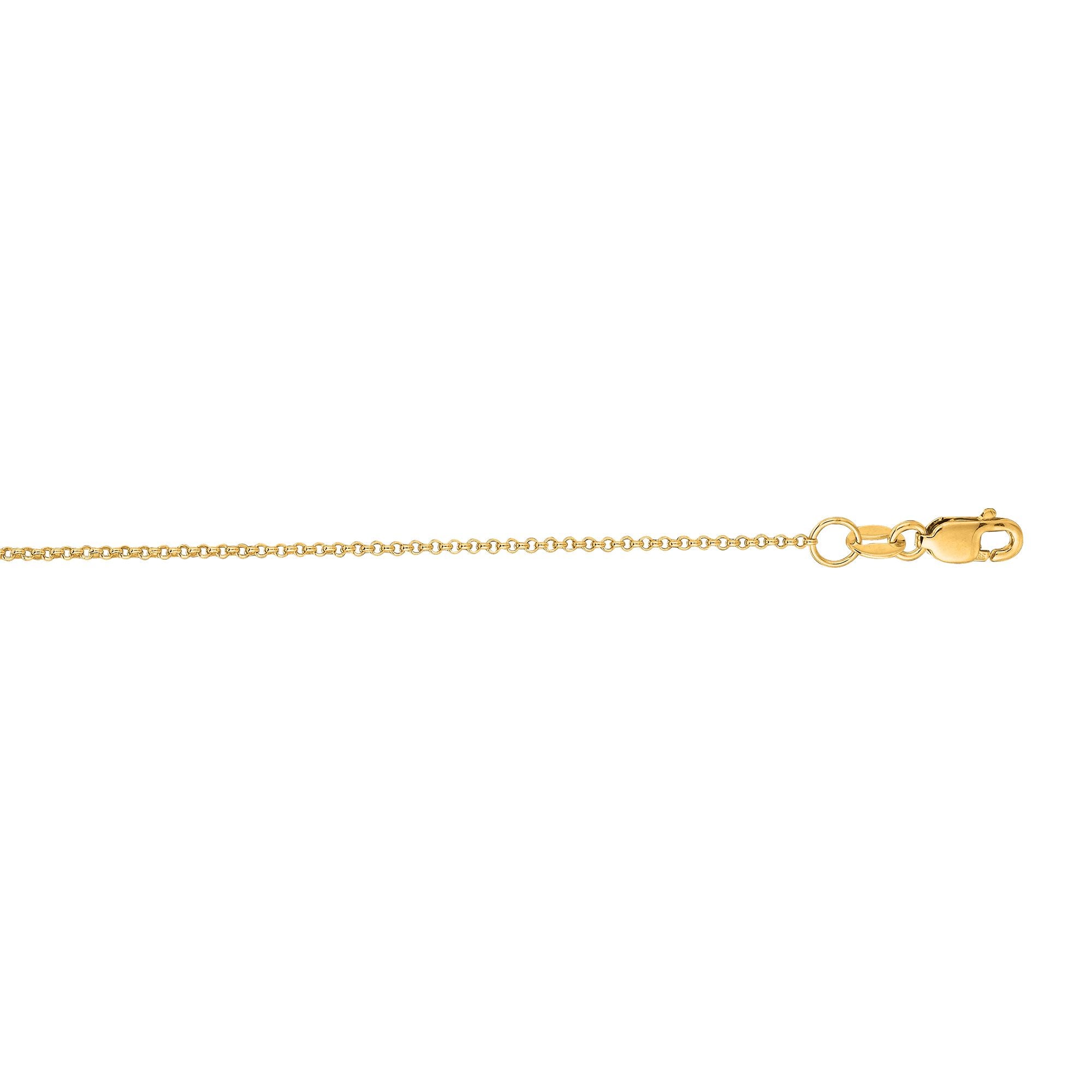 14K Gold 1.1mm Diamond Cut Rolo Chain