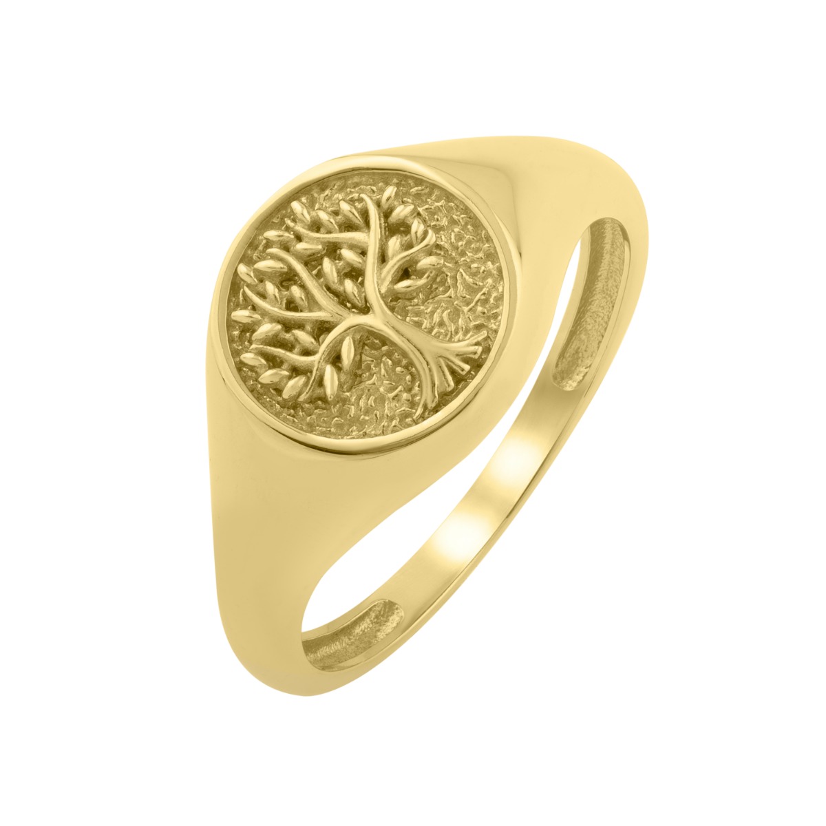 14K Tree of Life Signet Ring