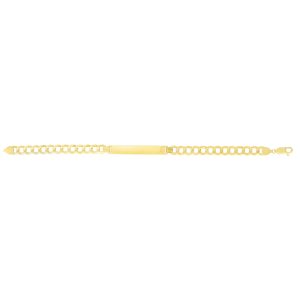 14K Gold 6.7mm Polished Curb ID Bracelet