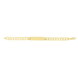 14K Gold 10mm Polished Curb ID Bracelet