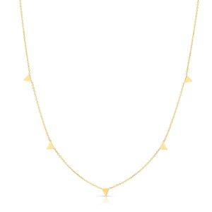 14K Gold Dangle Spike Necklace