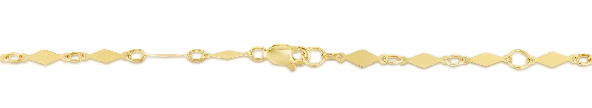 14K Gold Diamond Shape Mirror Chain