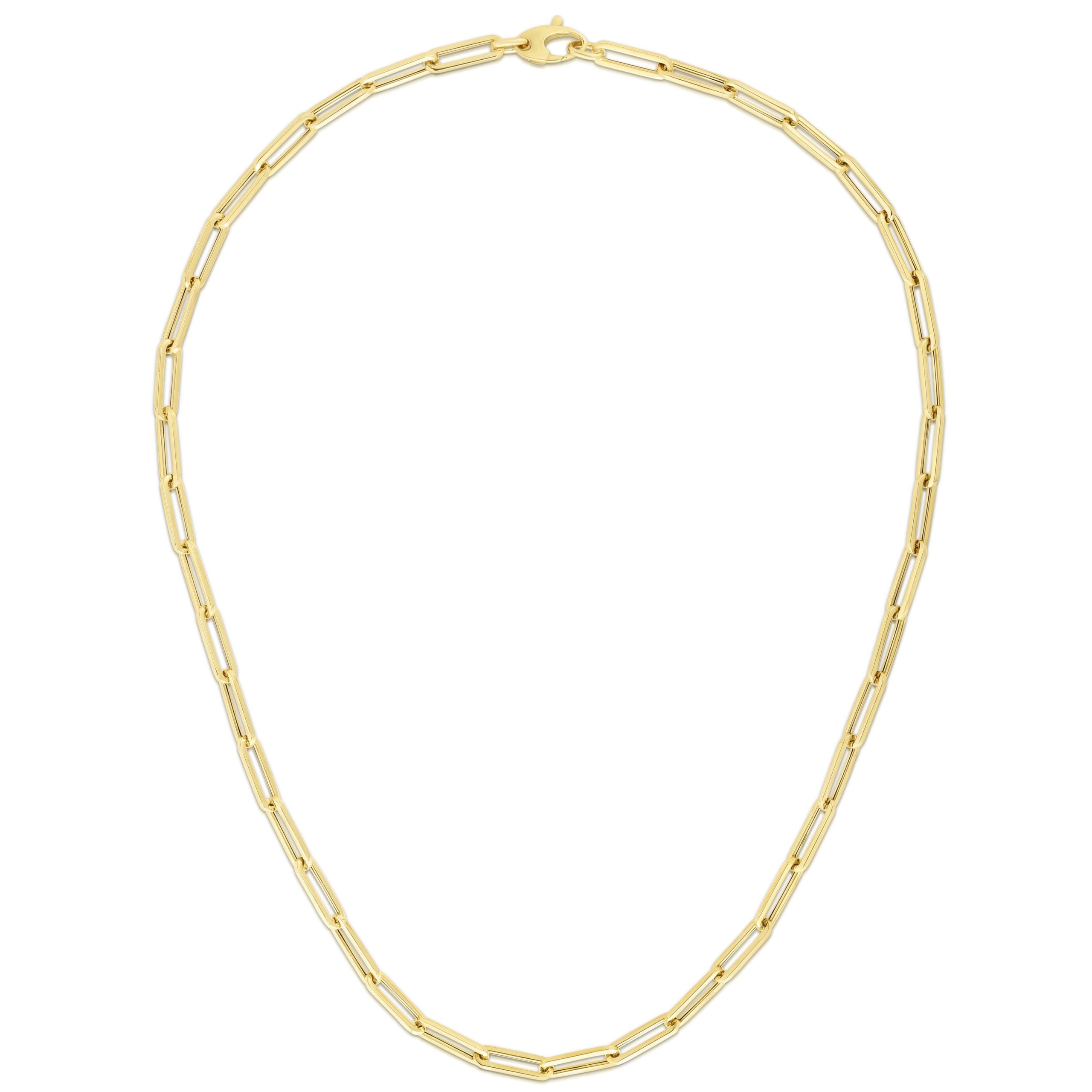 14K Gold 4.2mm Paperclip Chain