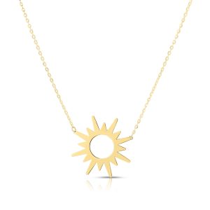 14K Gold Sunburst Necklace