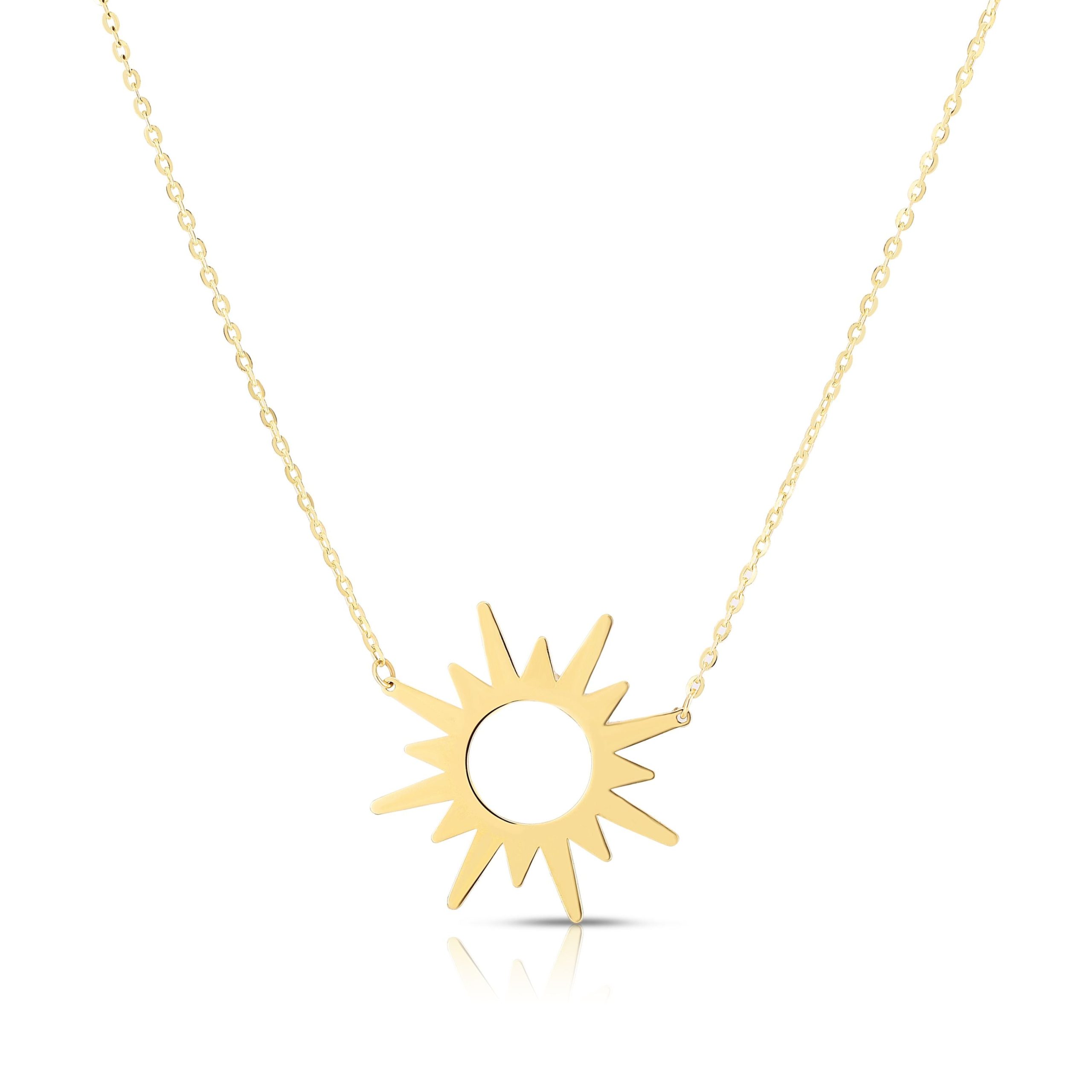 14K Gold Sunburst Necklace