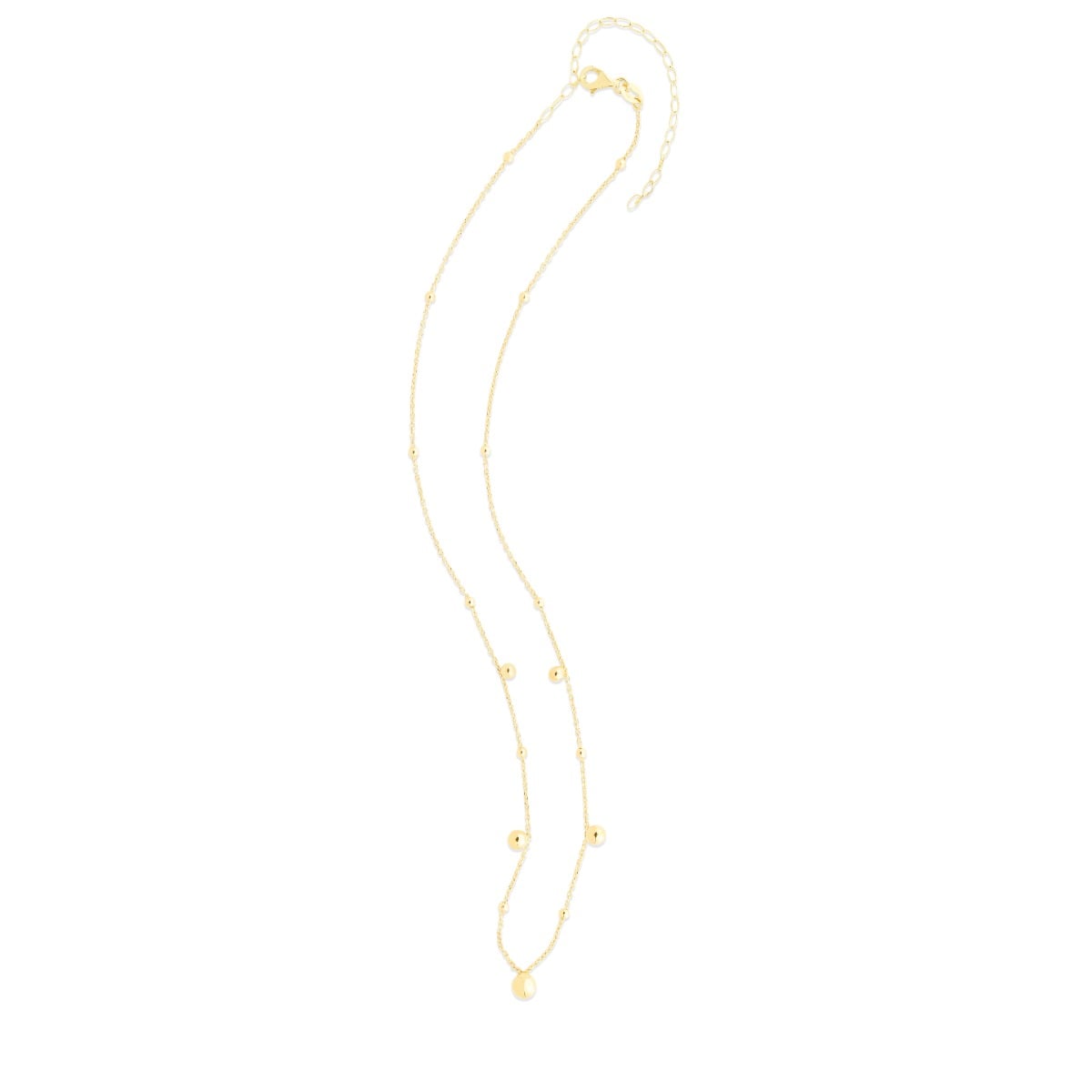 14K Gold Bead Station Necklace