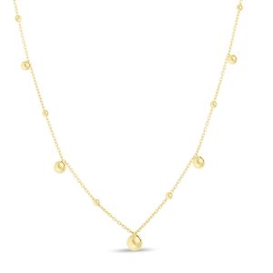 14K Gold Bead Station Necklace