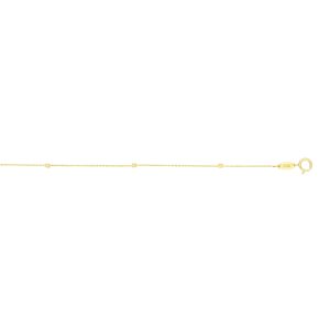 14K Gold 1.5mm Polished Cube Saturn Chain