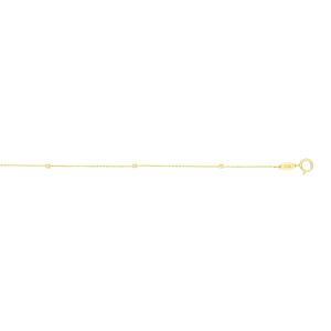 14K Gold 1.5mm Polished Cube Saturn Chain