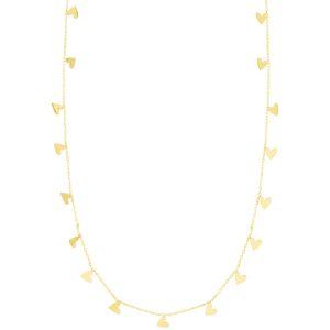 14K Gold Dangling Hearts Necklace