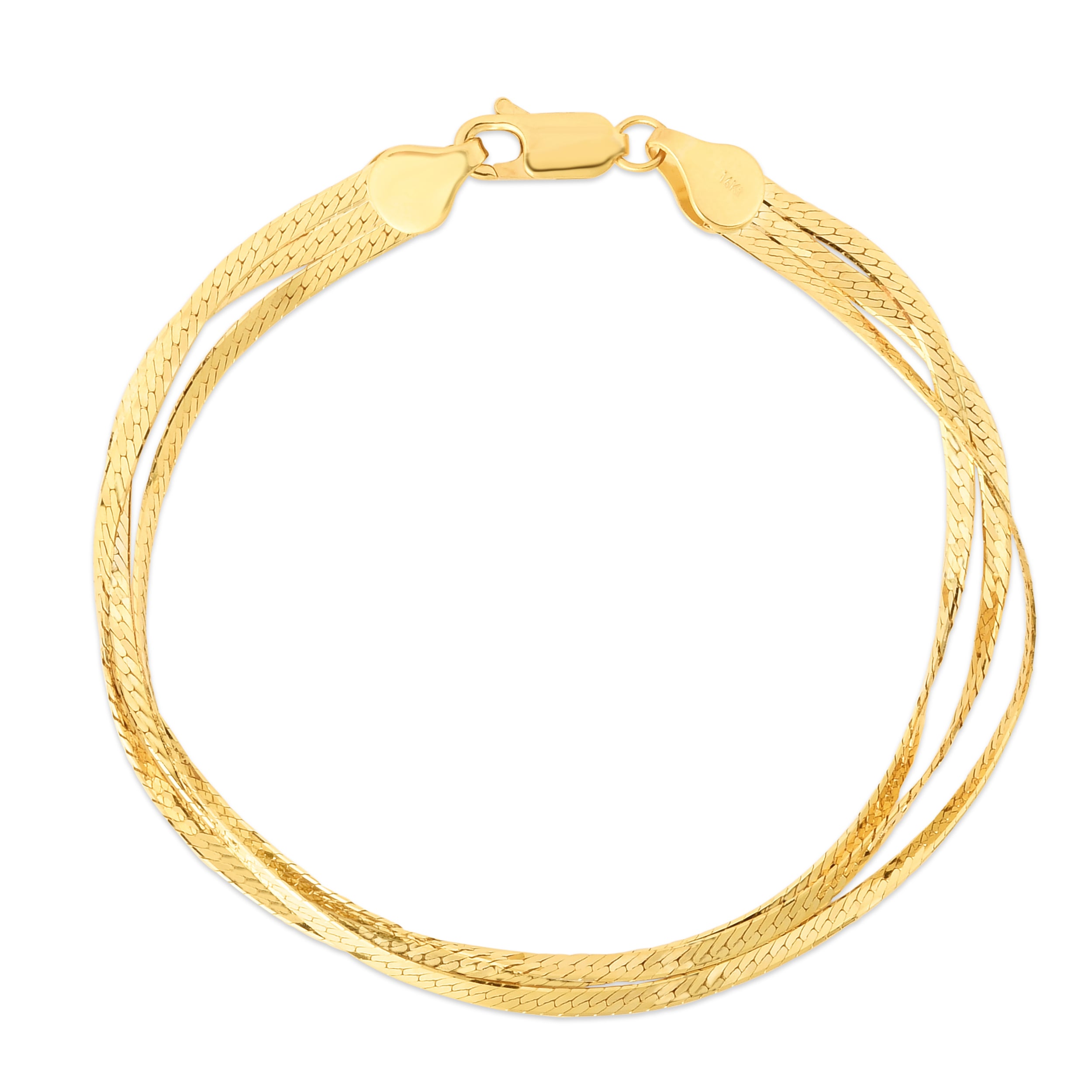 14K Multi-strand Herringbone Bracelet