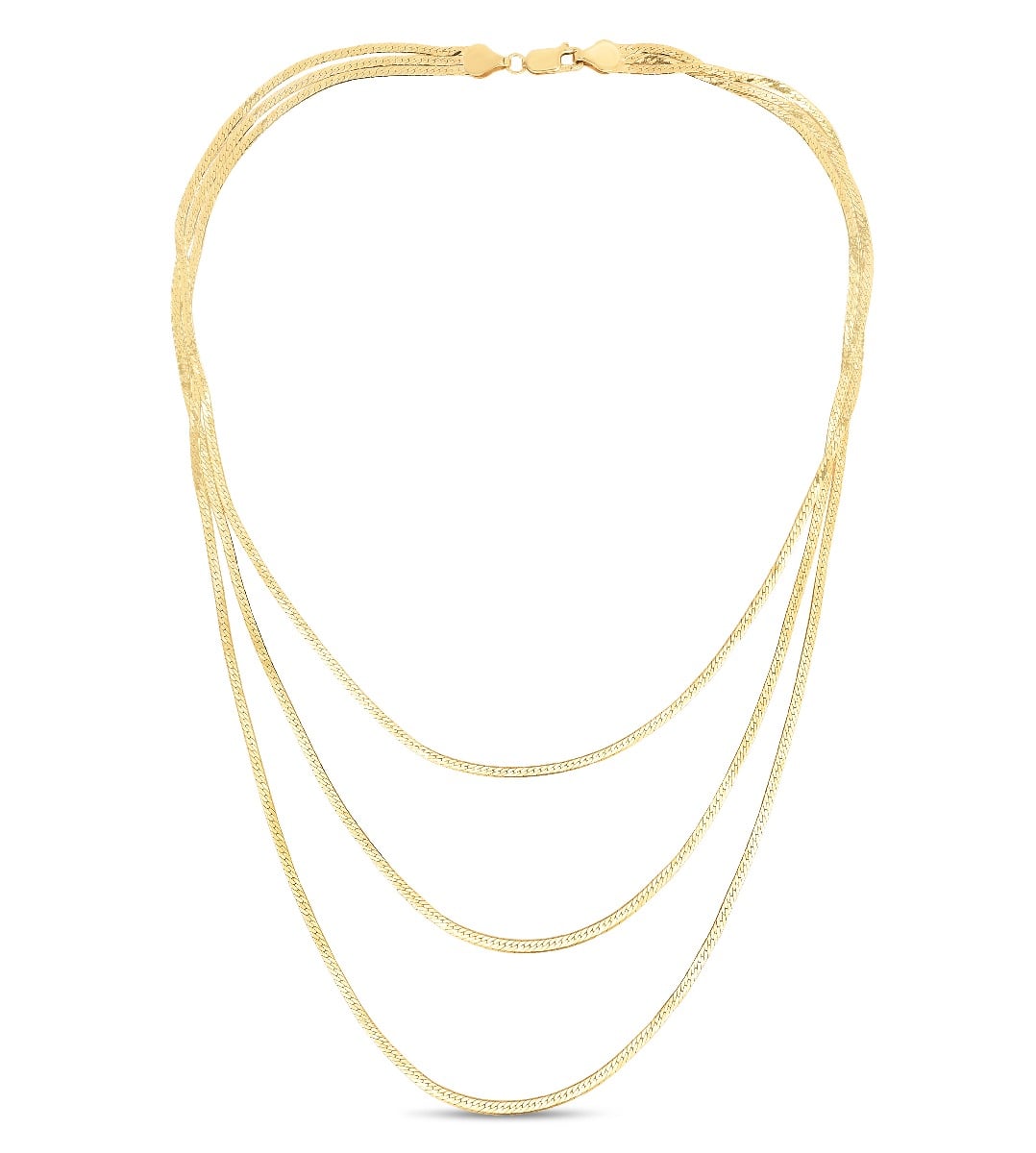 14K Multi-strand Herringbone Necklace