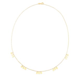14K Dangle Disc Necklace