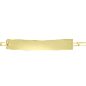 14K ID Bar Paperclip Bracelet