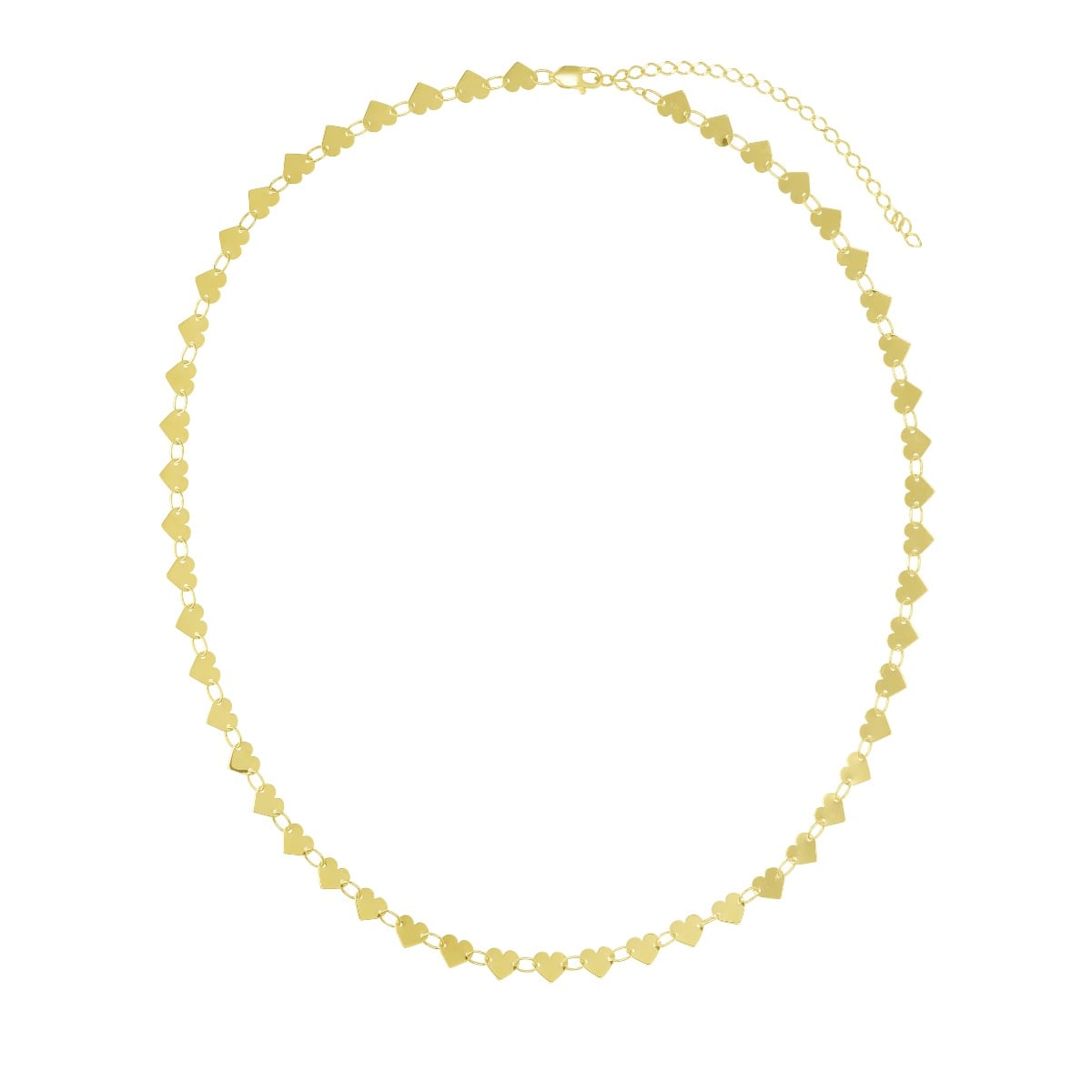14K Heart Mirrored Chain Necklace