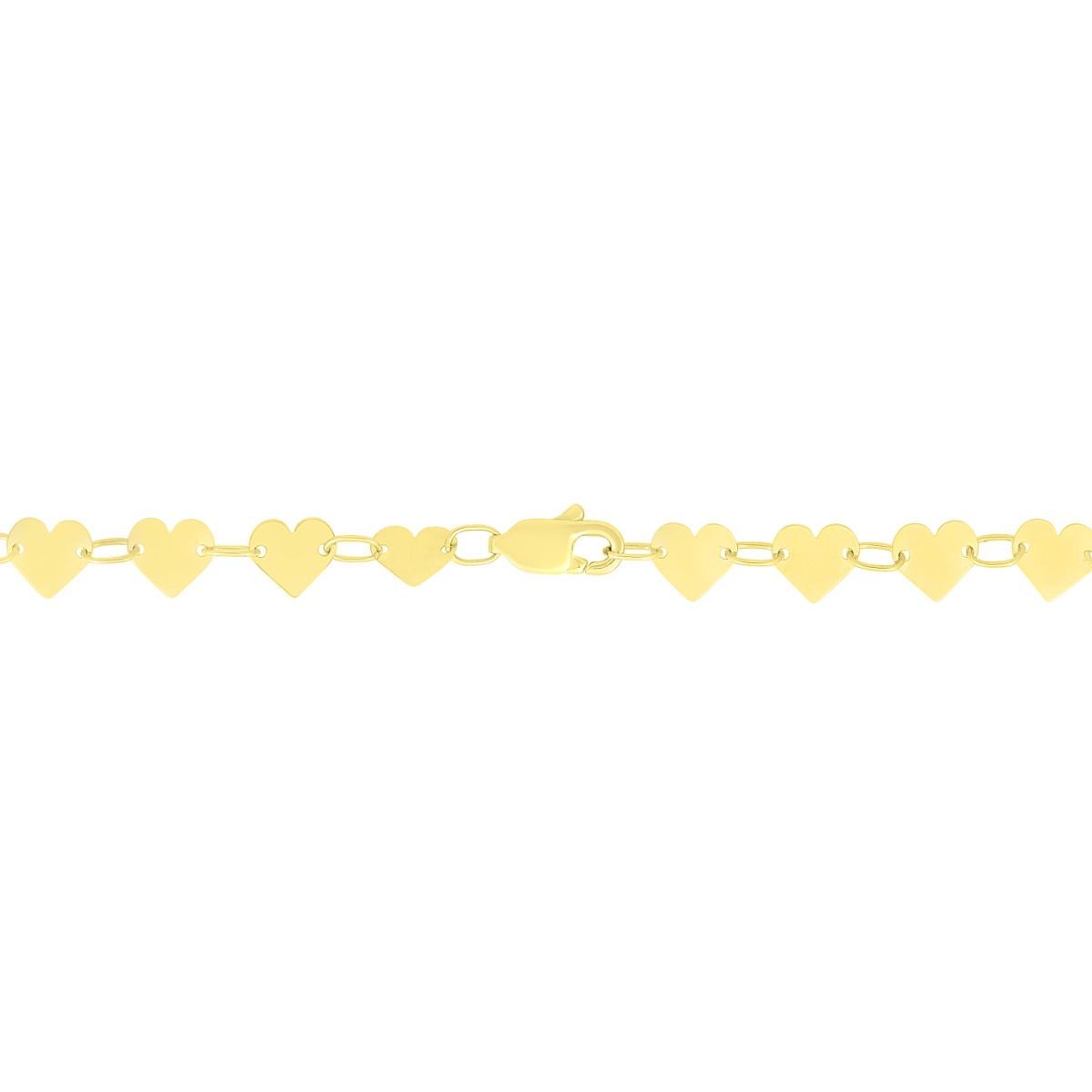 10K Heart Mirror Chain Bracelet