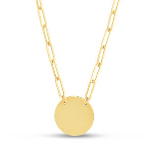 14K Gold Disc Necklace