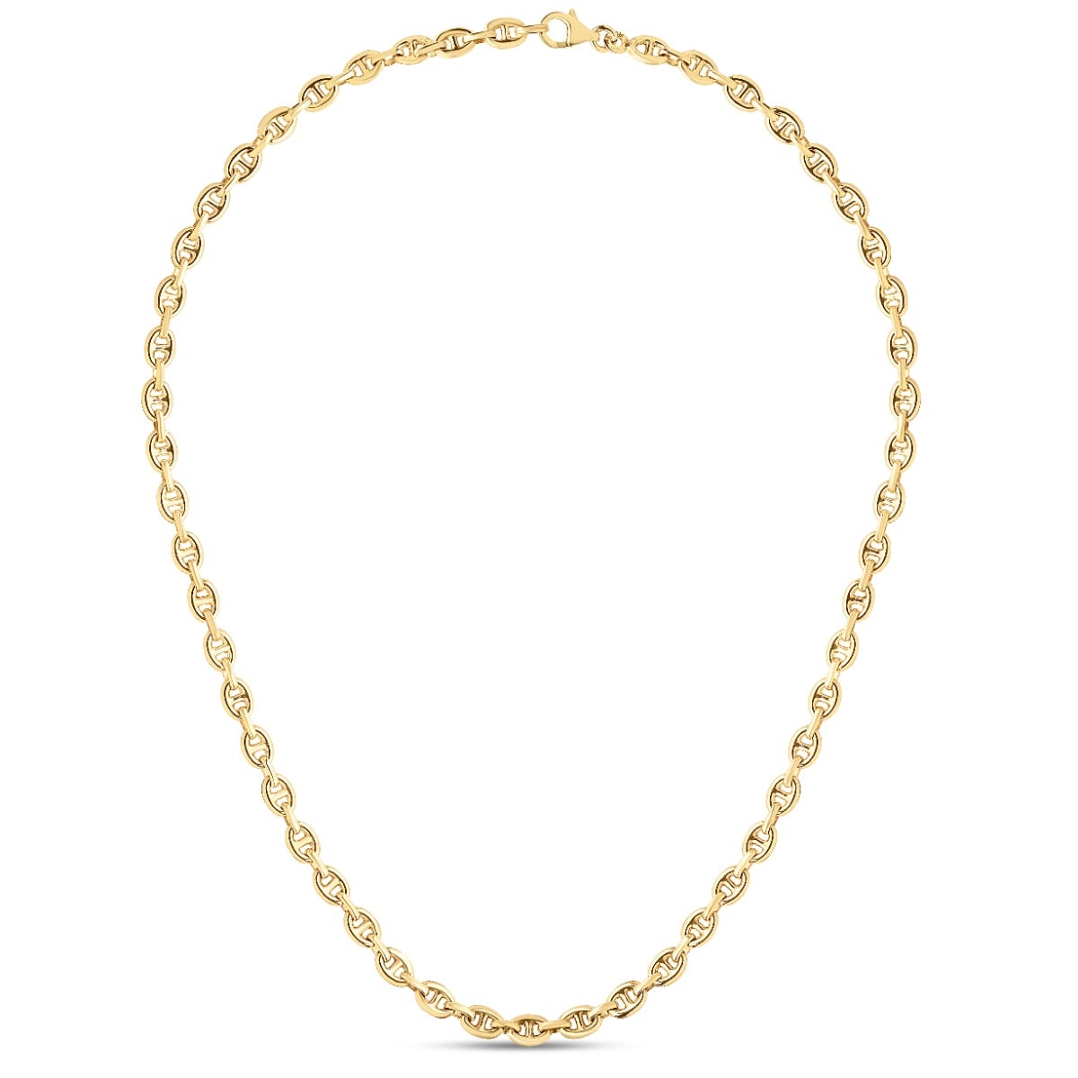 14K Puffed 5.4mm Mariner Necklace