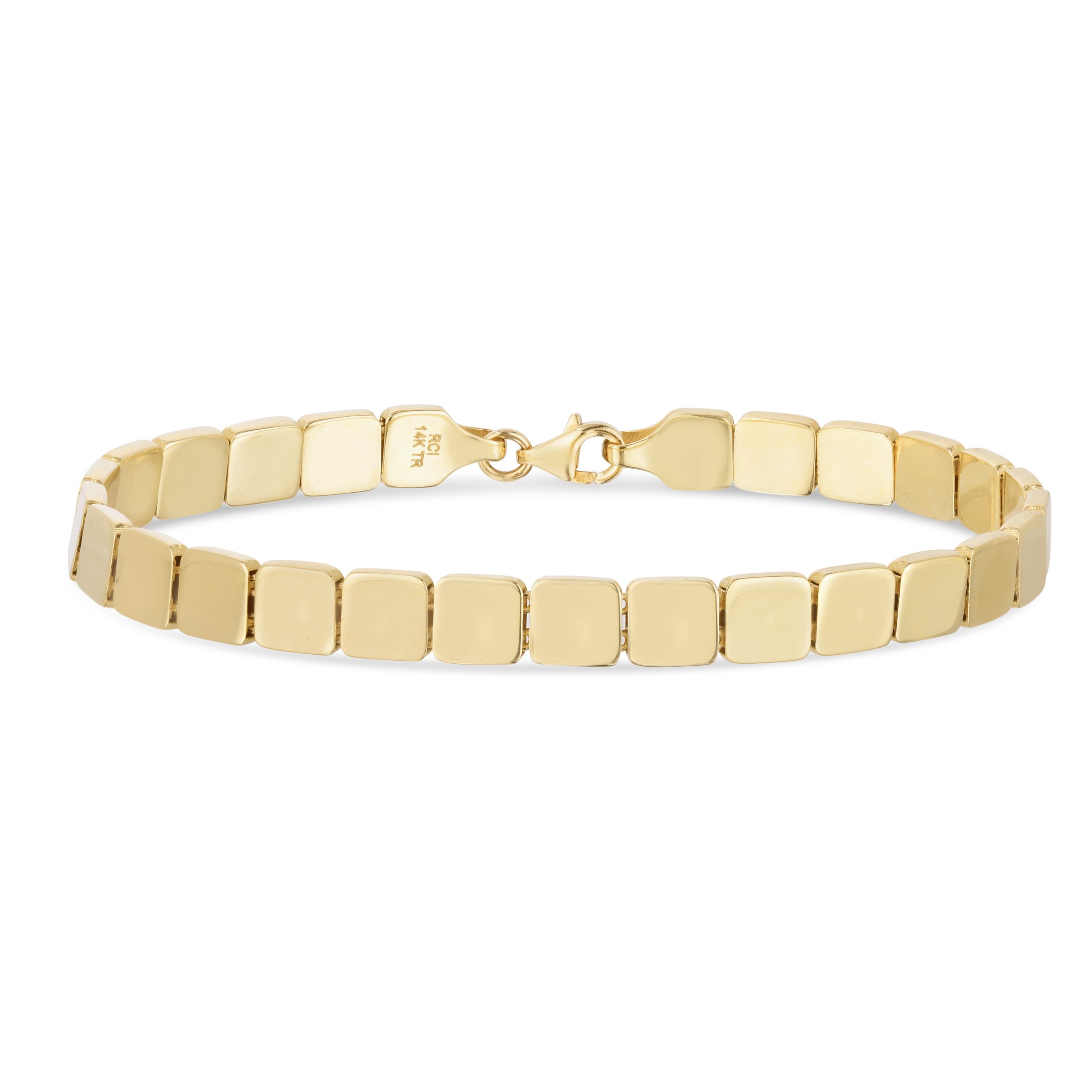 14K Gold Cube Link Necklace