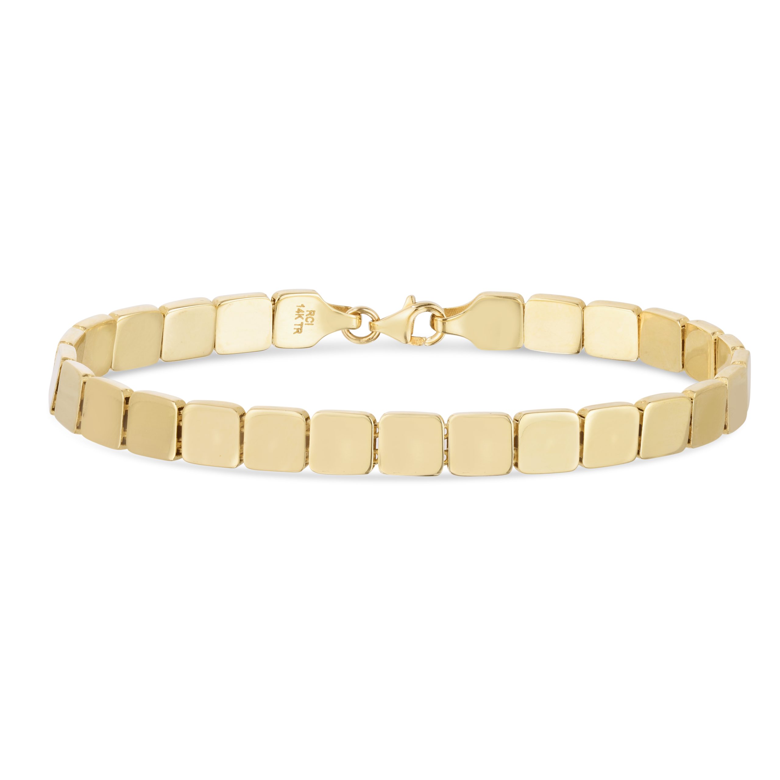14K Gold Cube Bracelet