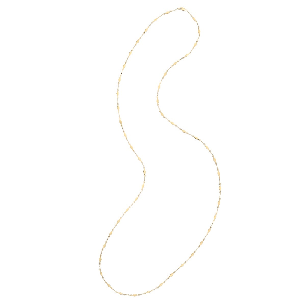 14K Gold Diamond Mirror Chain Necklace
