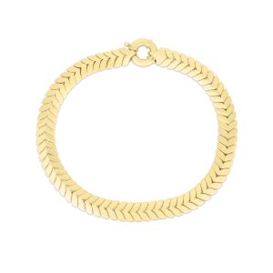 14K Gold 6mm Chevron Link Bracelet