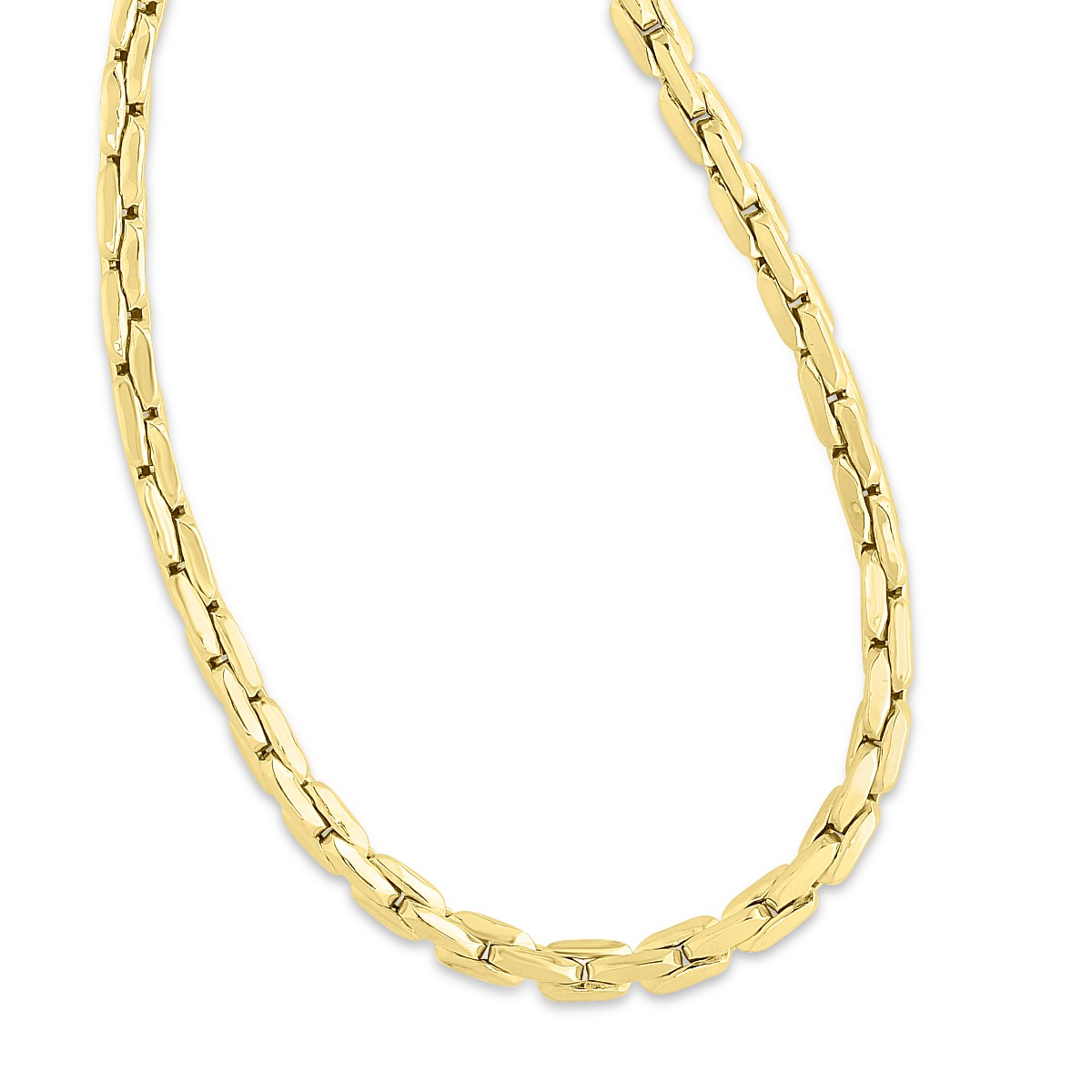 14K Gold Compressed Cable Link Bracelet