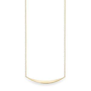 14K Gold Polished Crescent Bar Necklace