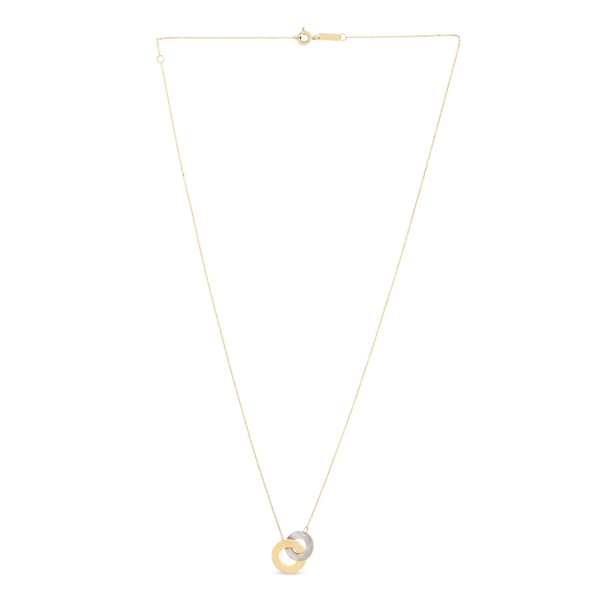 14K Gold & Mother of Pearl Circles Necklace