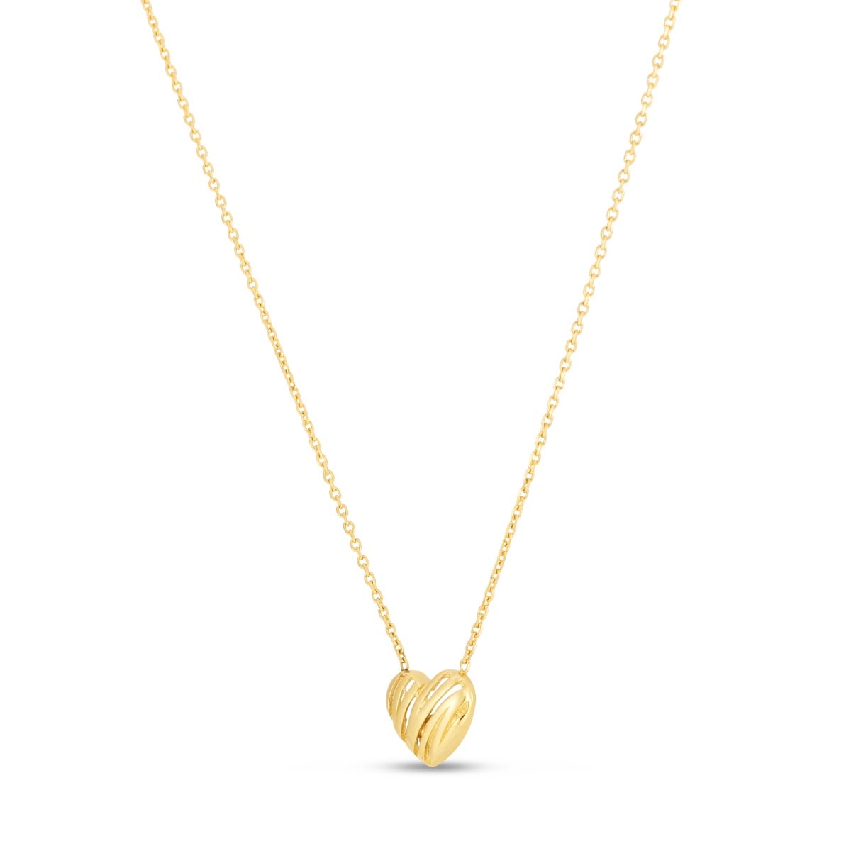 14K Gold Scribbles Heart Necklace