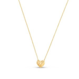14K Gold Scribbles Heart Necklace
