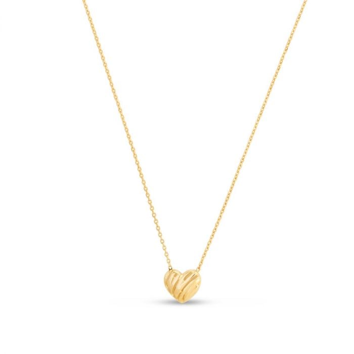 14K Gold Scribbles Heart Necklace