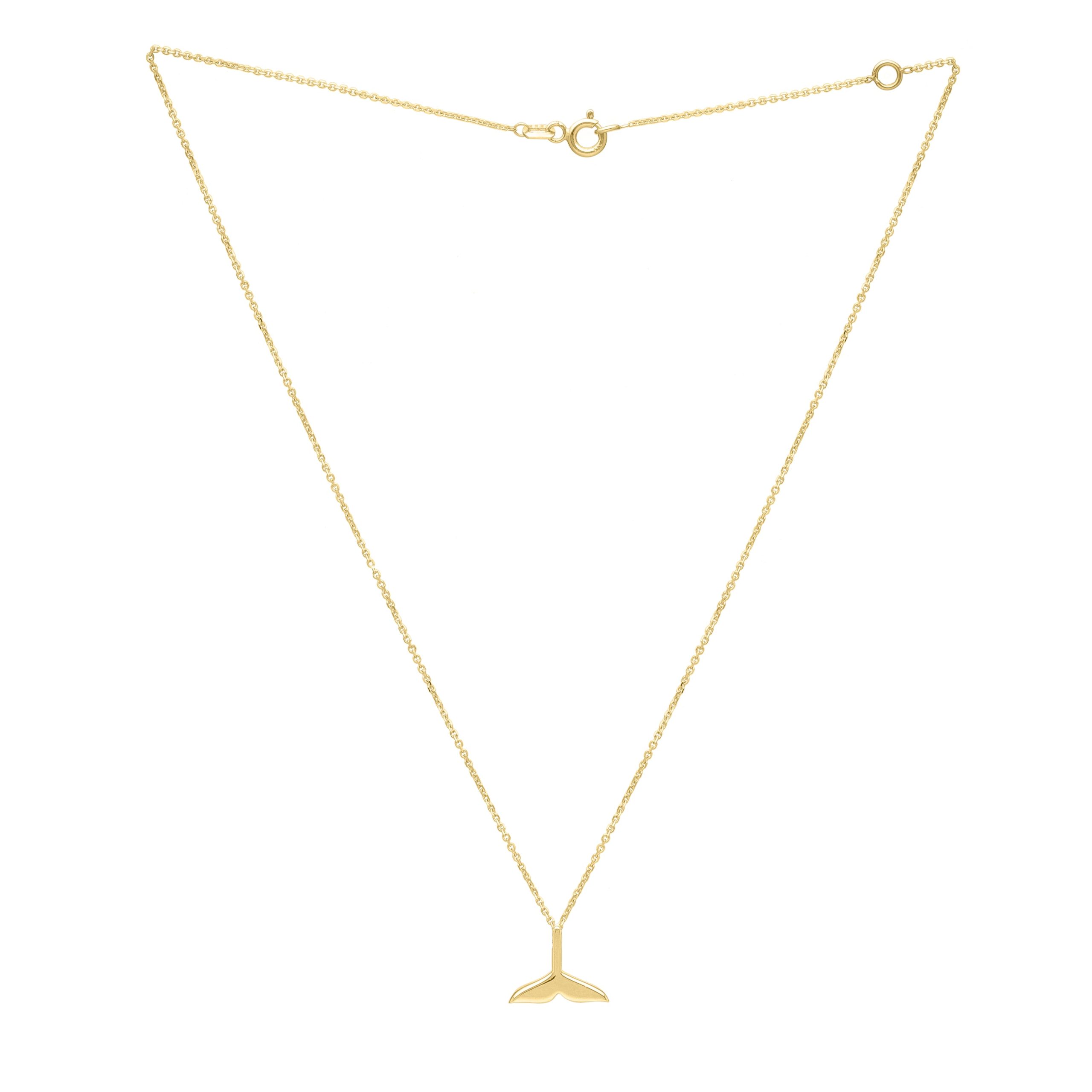14K Whale Tail Necklace