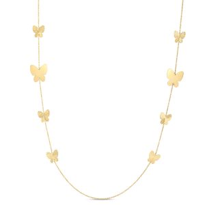 14K Pápillon Graduated Butterfly Necklace