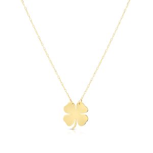 14K Gold Clover Necklace