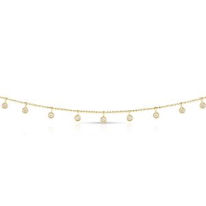 14K Gold .25ct Dangling Diamonds Necklace