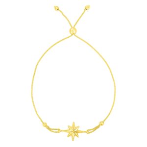 14K Gold North Star Bolo Bracelet