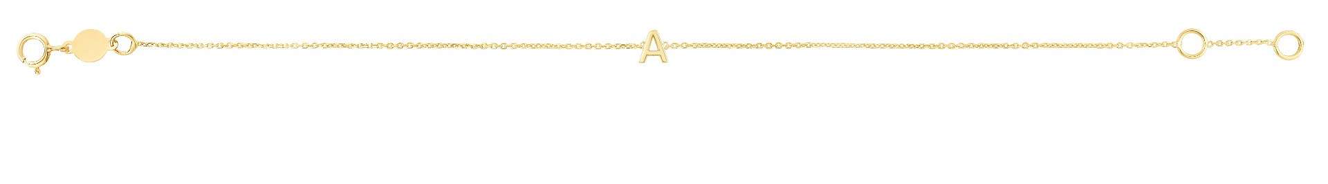 14K Mini Initial A Bracelet