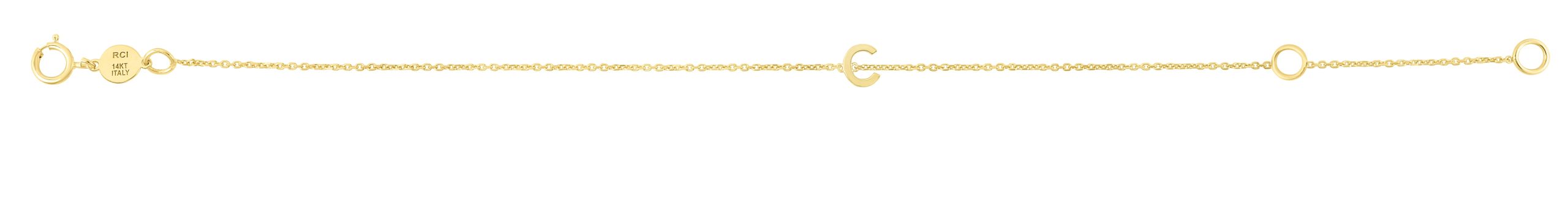 14K Mini Initial C Bracelet