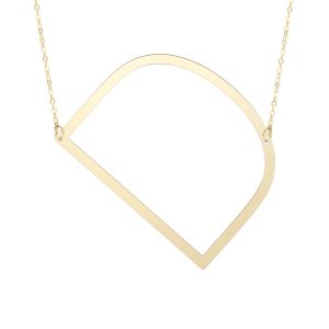 14K Gold Large Initial D Necklace