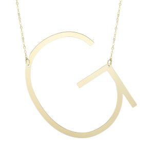 14K Gold Large Initial G Necklace