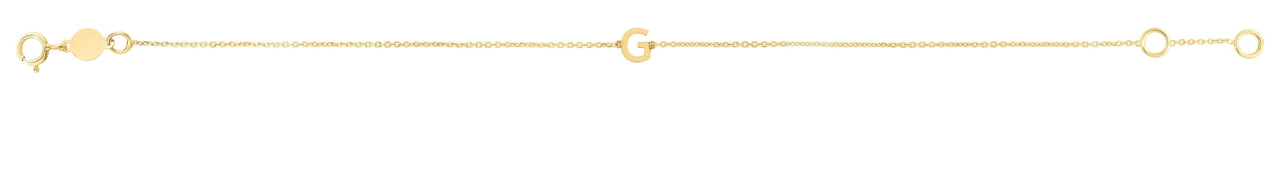 14K Mini Initial G Bracelet