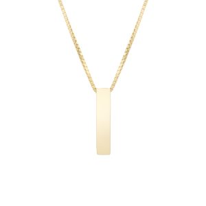 14K Gold Block Letter Initial I Necklace