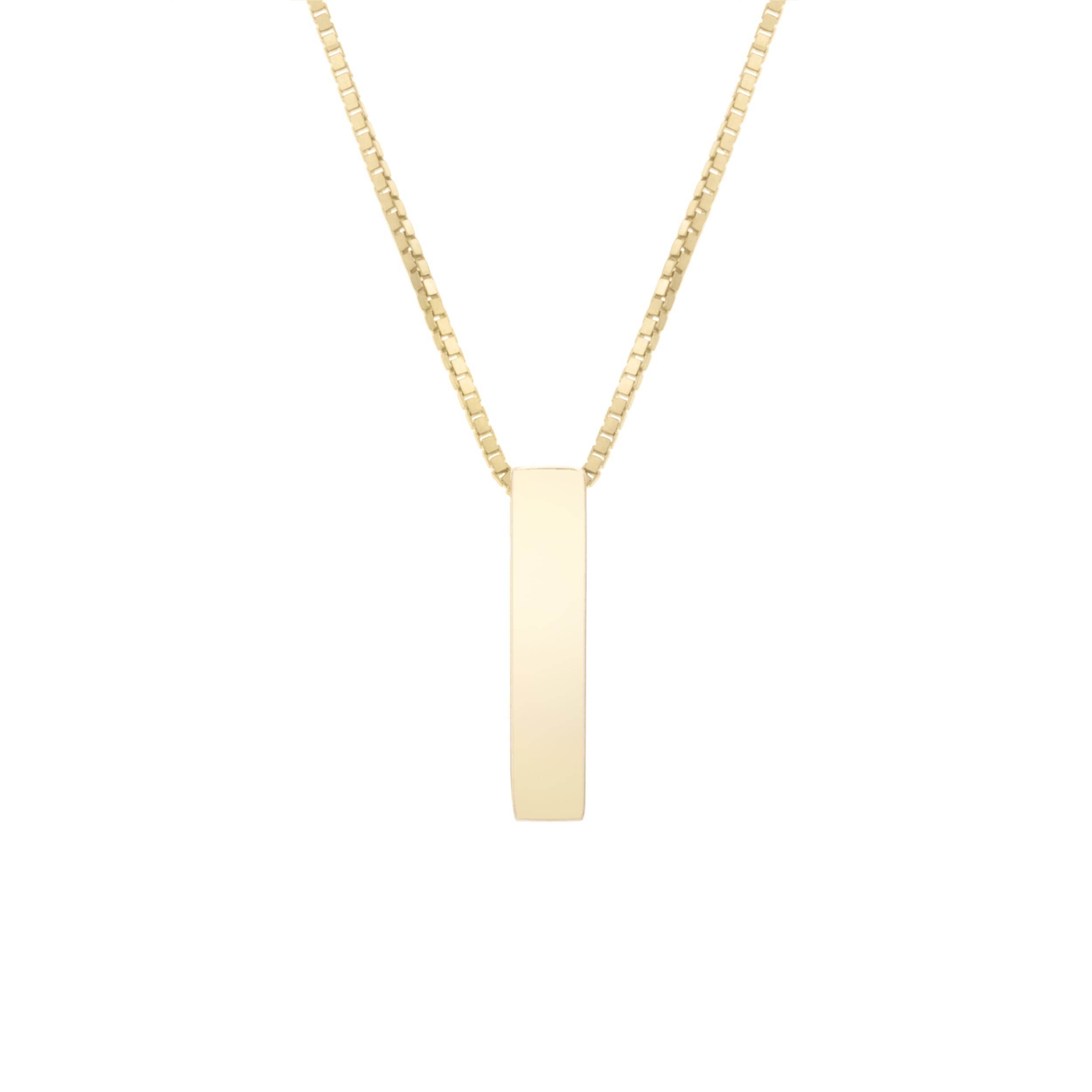 14K Gold Block Letter Initial I Necklace