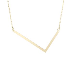 14K Gold Large Initial L Necklace