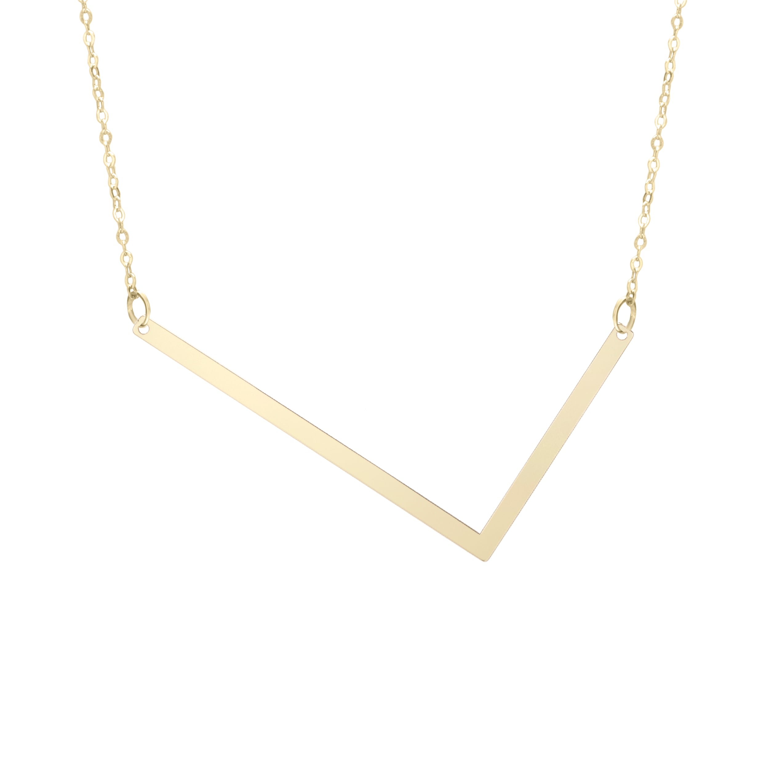 14K Gold Large Initial L Necklace