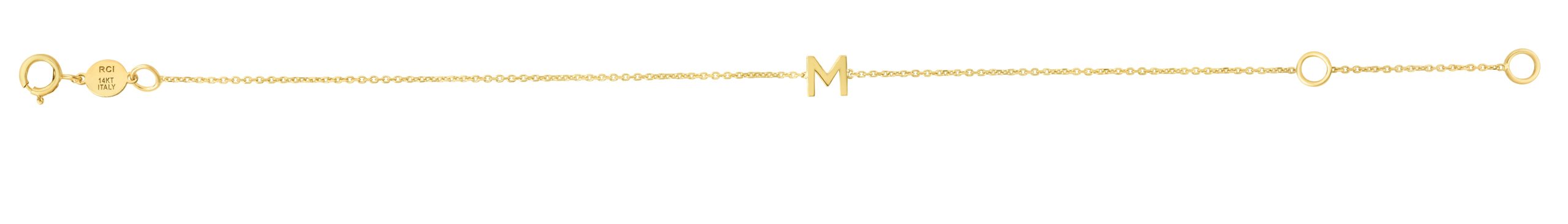 14K Mini Initial M Bracelet