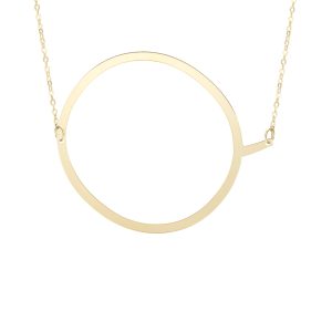 14K Gold Large Initial Q Necklace